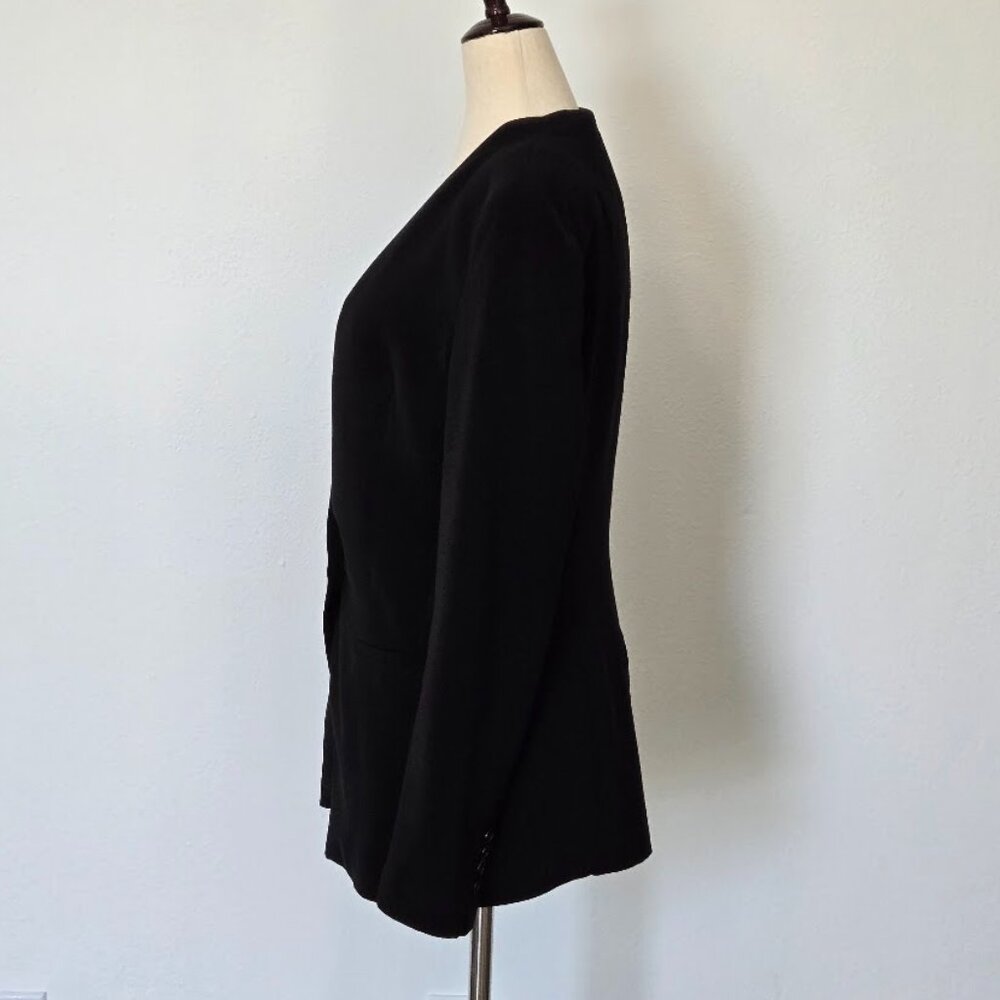 Zara Basic Collarless Blazer Sz S - image 2